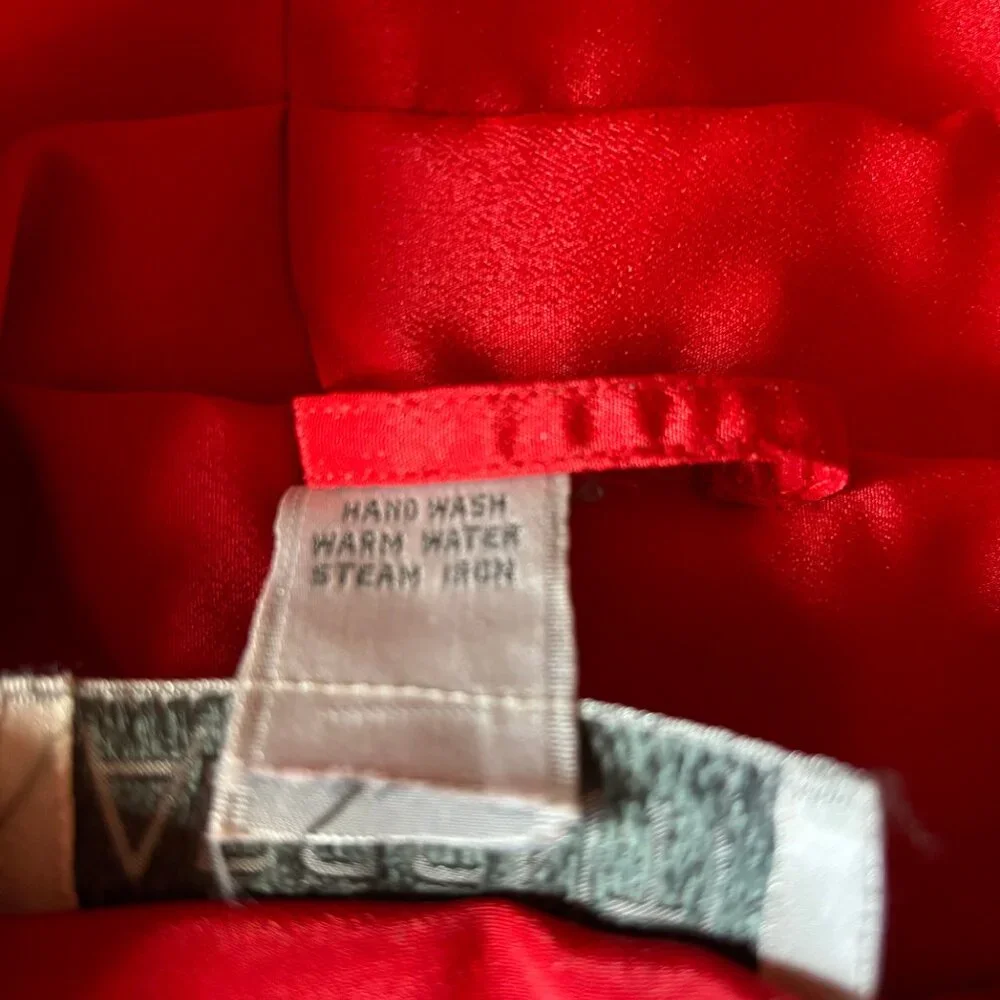 Vintage 80s Argenti Petites 2 piece Red Dress with belt and blazer sz 4‎